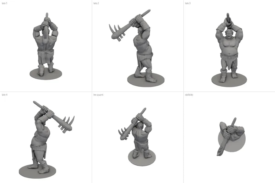 Preview sheet of a cyclops miniature, six views
