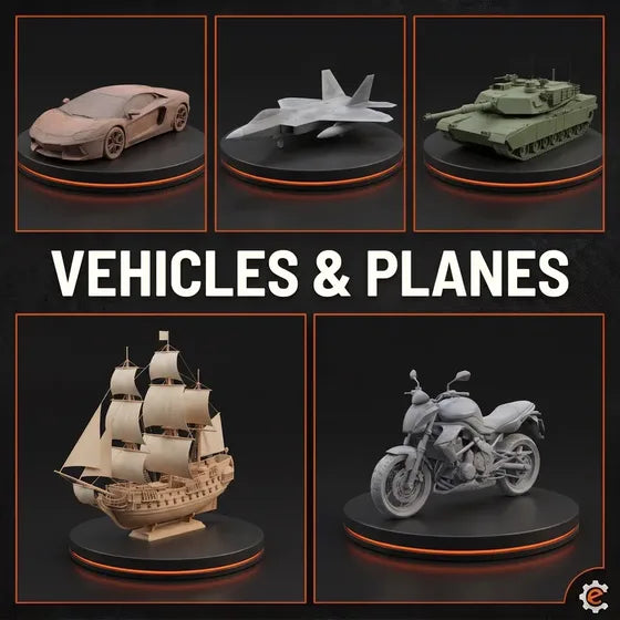 Vehicles & planes STL models