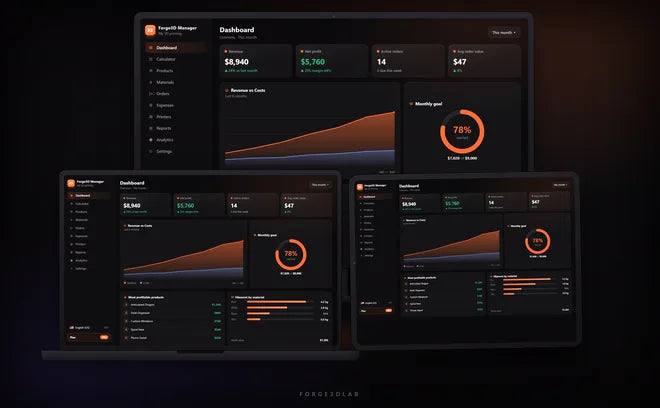 Forge3D Manager dashboard